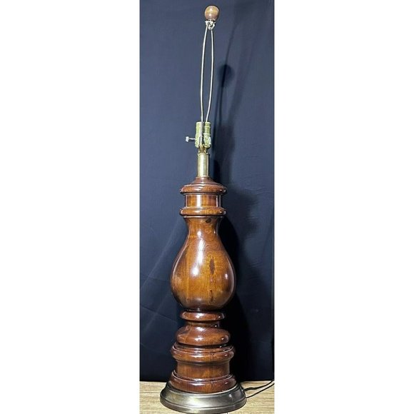 Automax 11418 Hard To Find Wood Table Lamp Works Great 32 3/4”H No Shade VGUC - Picture 2 of 16